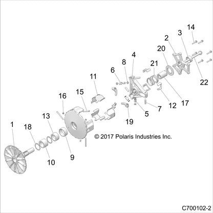 Polaris RZR Drive Spring, 63-140, Genuine OEM Part 7044762, Qty 1