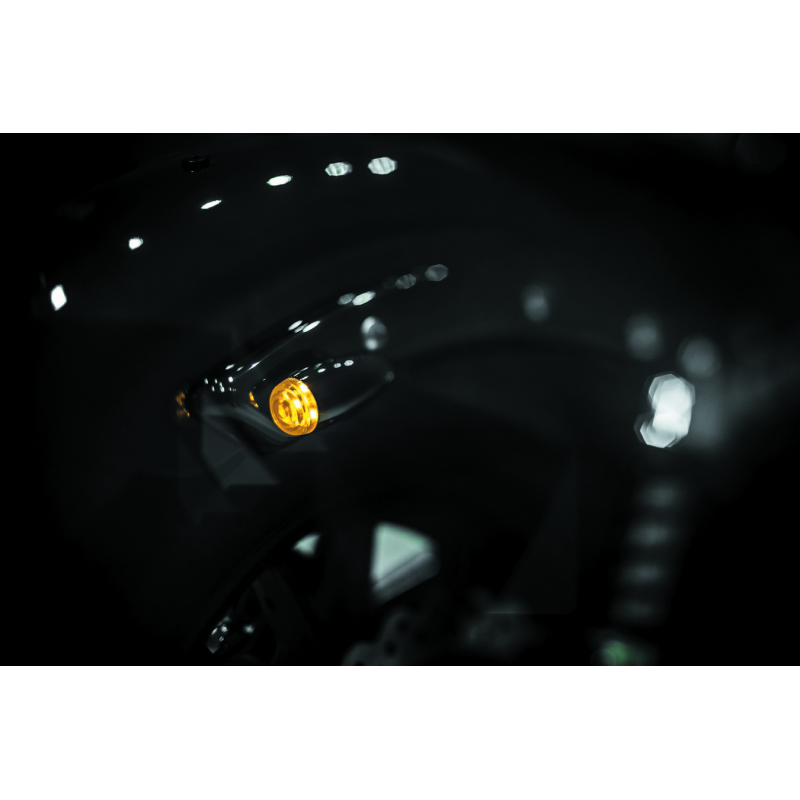 Kuryakyn Super Bright LED Mini Bullet Lights Amber Gloss Black