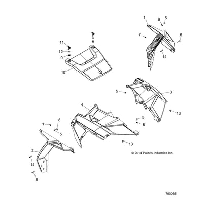 Polaris RZR Fender, Front, Right Side, White Lightning, Genuine OEM Part 5450718-599, Qty 1