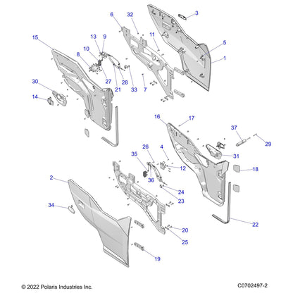 Polaris Ranger Door Seal, Genuine OEM Part 5455610, Qty 1