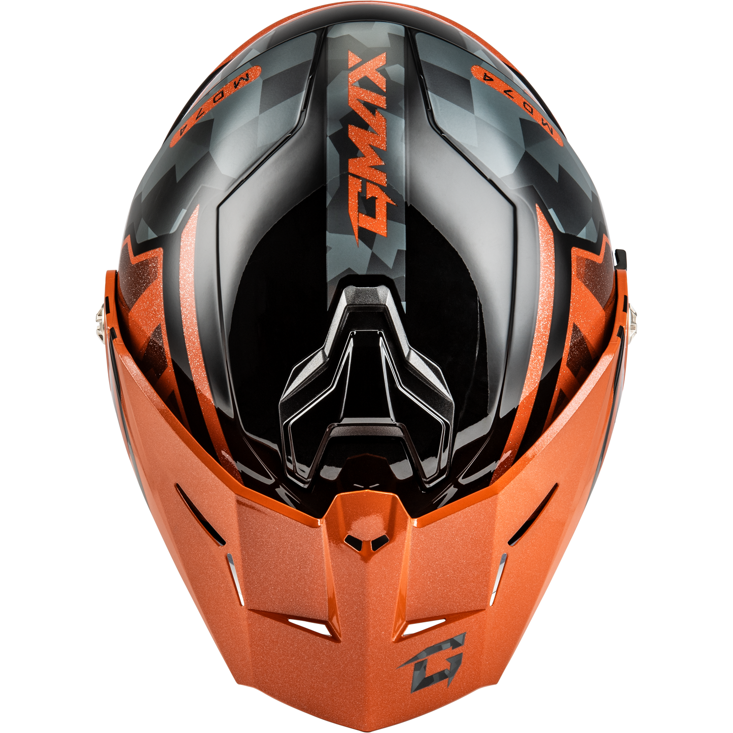 Md 74 Striker Modular Helmet W Smk Shield Blk/Gry/Or Mtlc Md