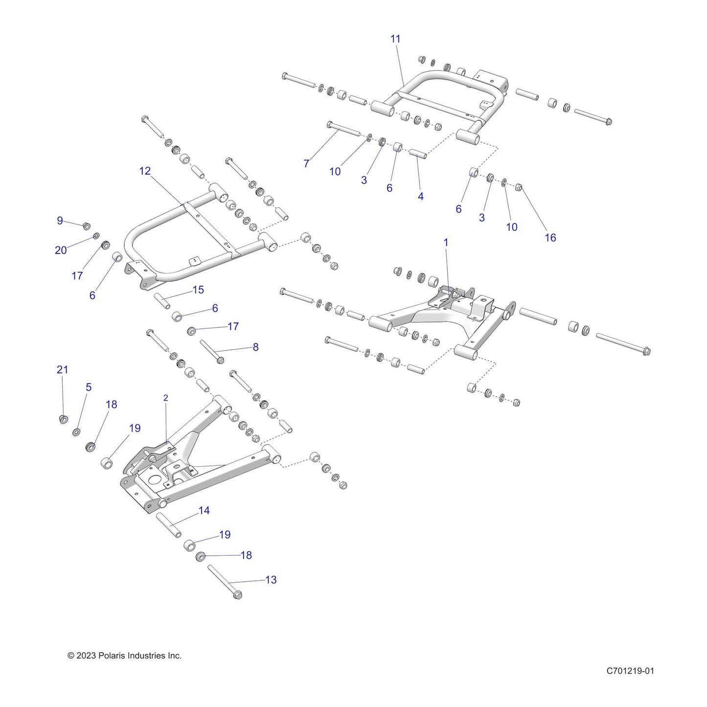 Polaris Ranger Control Arm Weld, Rear, Lower, Right, Matte Black, Genuine OEM Part 1023546-458, Qty 1