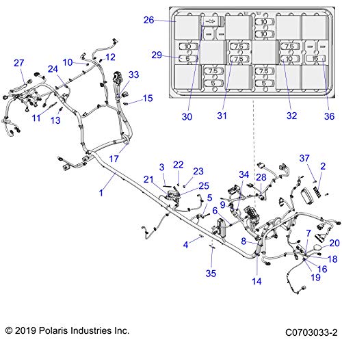 Polaris RZR Chassis Harness, Genuine OEM Part 2415220, Qty 1