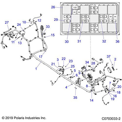 Polaris RZR Chassis Harness, Genuine OEM Part 2415220, Qty 1
