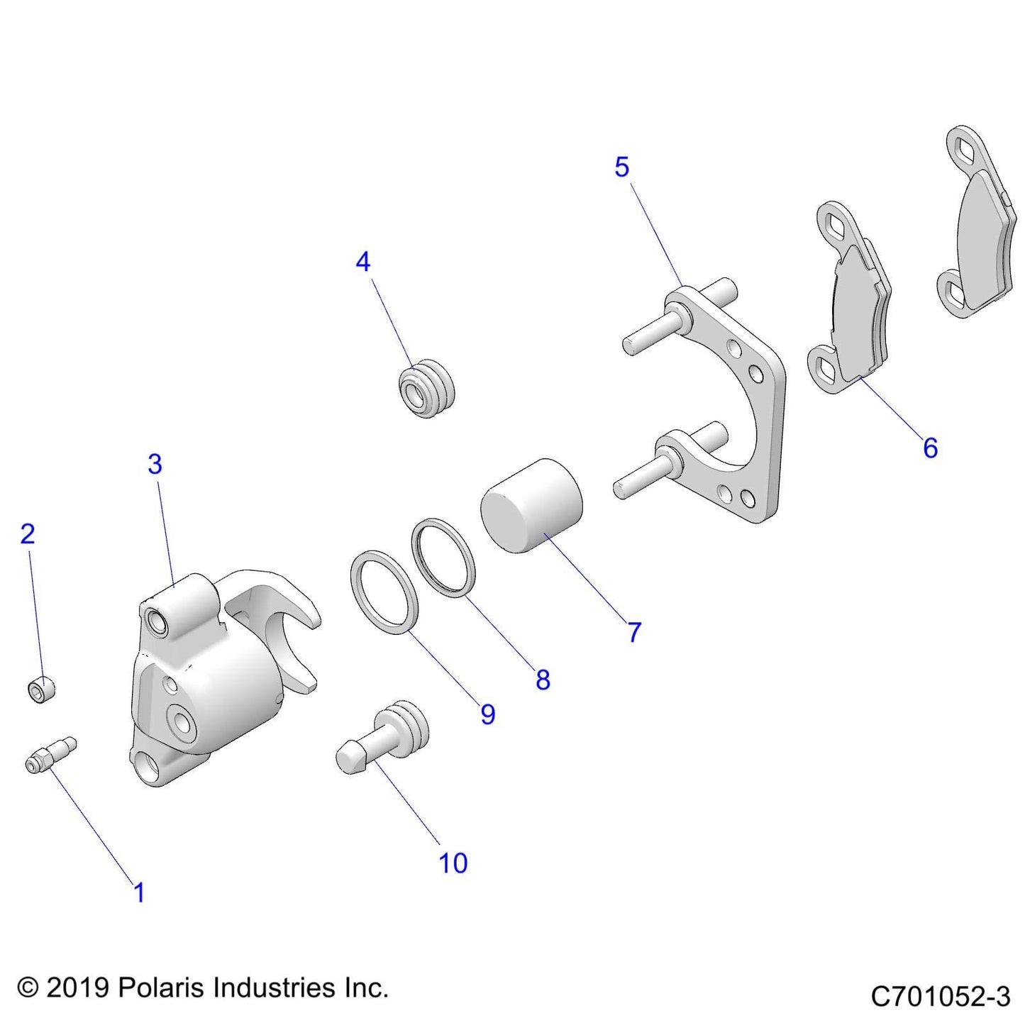 Polaris RZR Brake Caliper Assembly, Left, 1.19, Genuine OEM Part 1911715, Qty 1