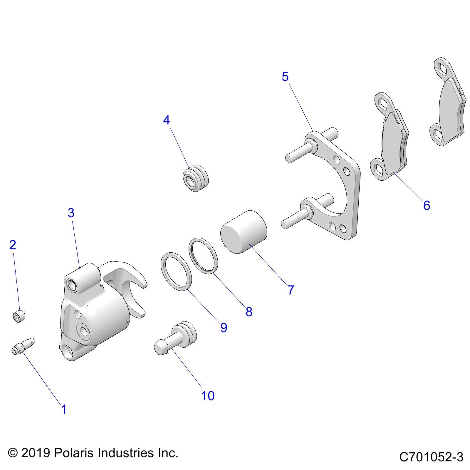 Polaris RZR Brake Caliper Assembly, Left, 1.19, Genuine OEM Part 1911715, Qty 1