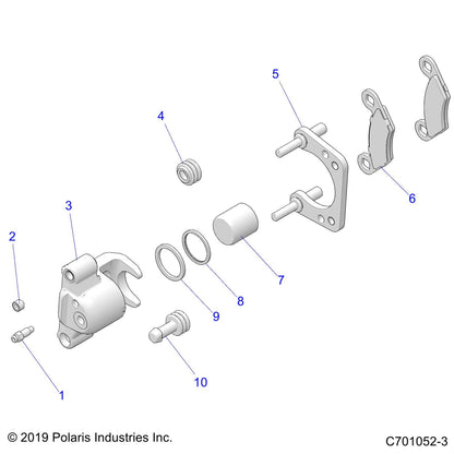 Polaris RZR Brake Caliper Assembly, Left, 1.19, Genuine OEM Part 1911715, Qty 1