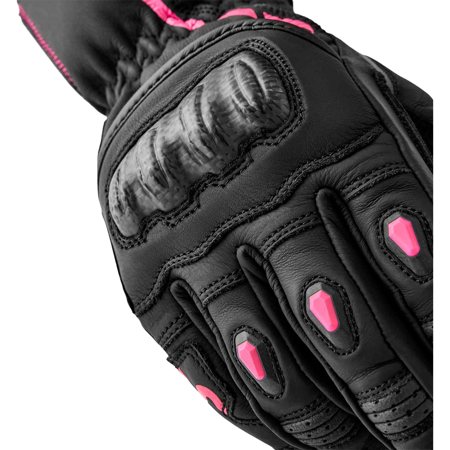 Womens S1 Glove Black/Pink Leather Lg
