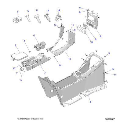 Polaris Slingshot Switch Bezel Trim, Black, Genuine OEM Part 5455684-266, Qty 1