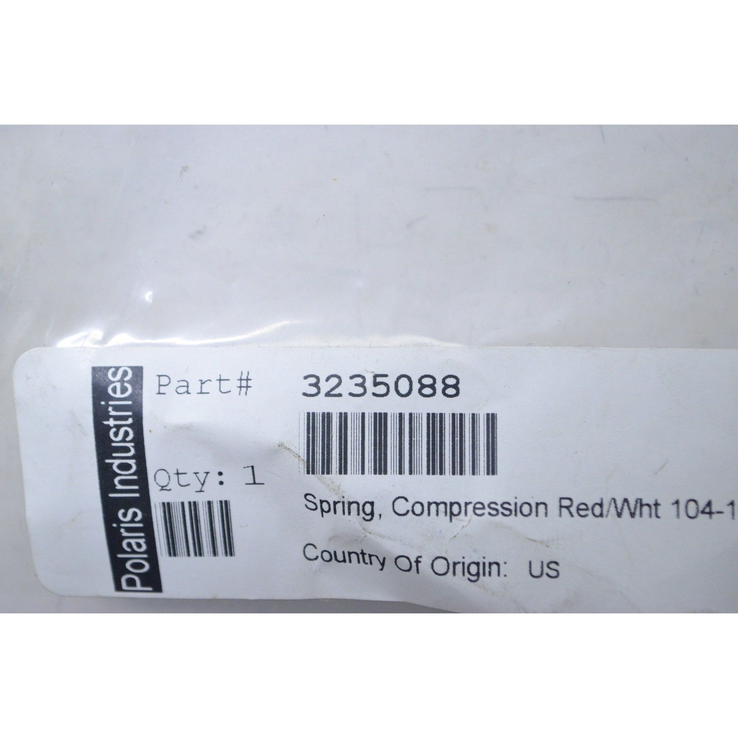 Polaris RZR Driven Spring, 105-169#, Genuine OEM Part 3235088, Qty 1