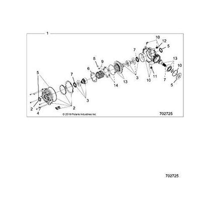 Polaris Ranger Gearcase Assembly, Front, ABS, EMEA, Genuine OEM Part 1334323, Qty 1
