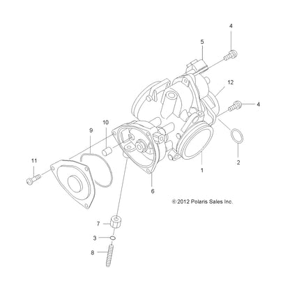 Polaris ATV Throttle Body Assembly, Genuine OEM Part 3131739, Qty 1