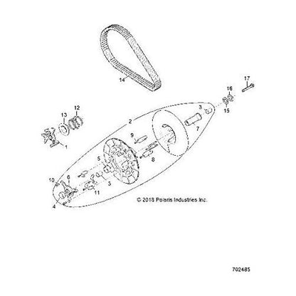 Polaris RZR Driven Helix, HD, 55/39, Genuine OEM Part 5140924, Qty 1