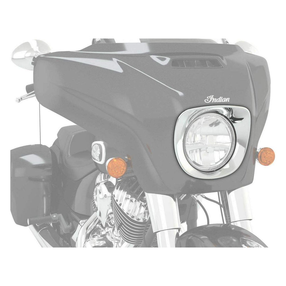 
                      
                        2019-2021 Genuine Indian Chieftain Limited/Dark Horse Headlight Bezel Chrome 2884000-156
                      
                    