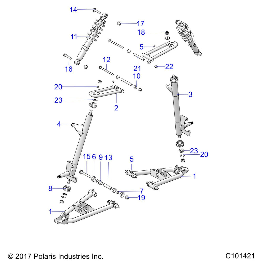 
                      
                        Polaris Ranger Shock Assembly, Front, Genuine OEM Part 7045180, Qty 1
                      
                    