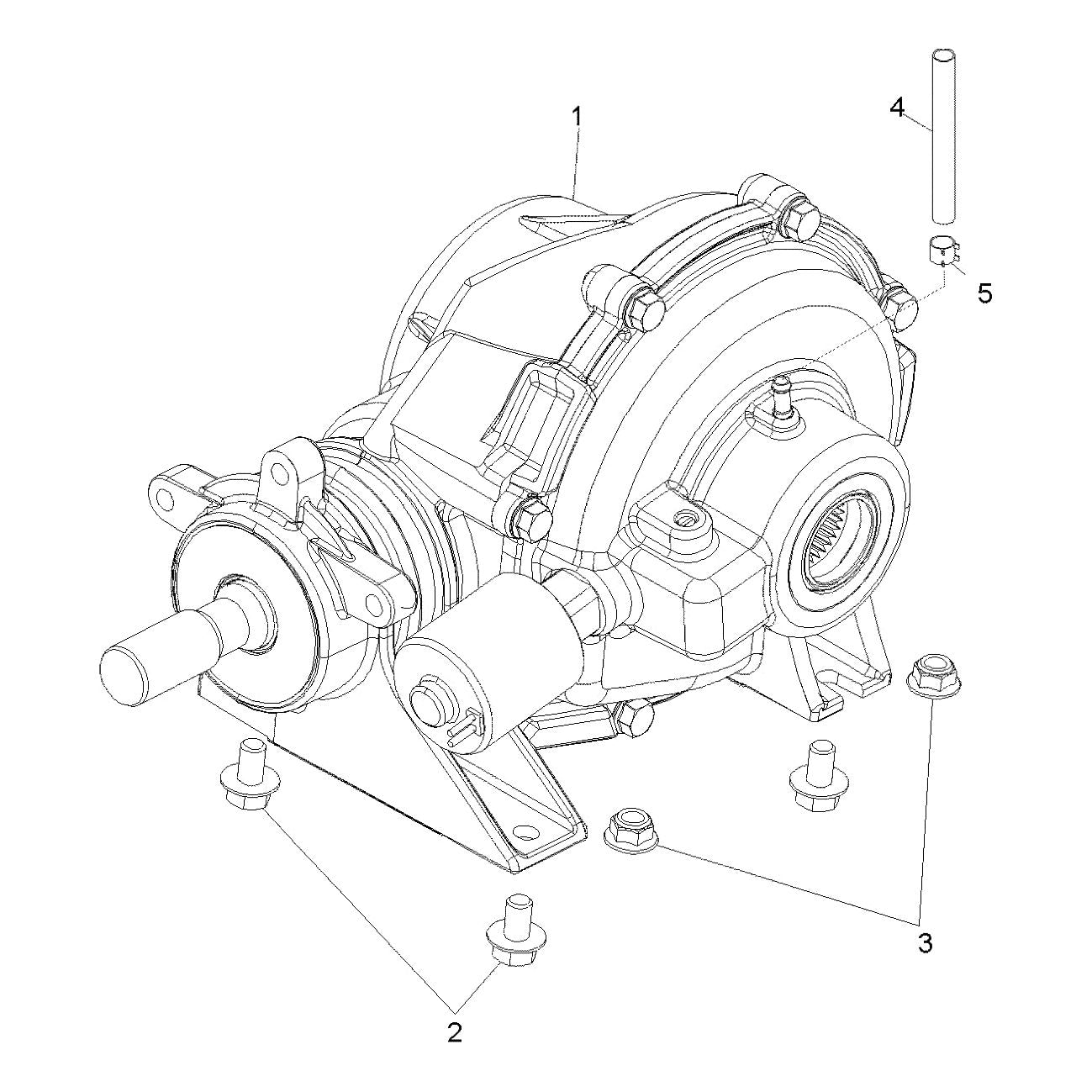 Polaris Ranger Gearcase Assembly, Rear, Genuine OEM Part 1332827, Qty 1