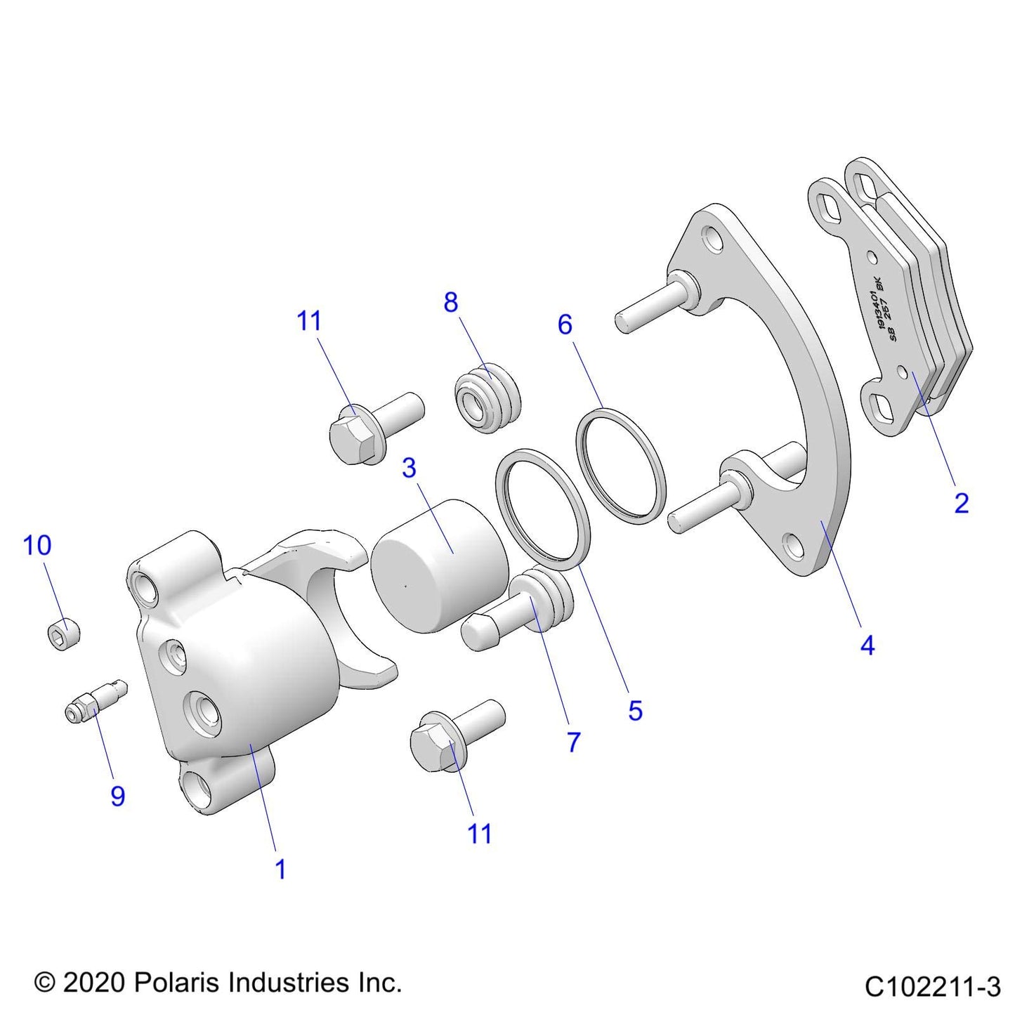 Polaris ATV Caliper Brake Assembly, Front, 1.5, Genuine OEM Part 1913403, Qty 1
