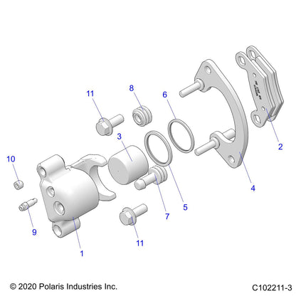 Polaris ATV Caliper Brake Assembly, Front, 1.5, Genuine OEM Part 1913403, Qty 1