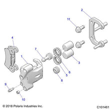 Polaris ATV Brake Caliper Assembly, Right, WL, DB, Genuine OEM Part 1913275, Qty 1
