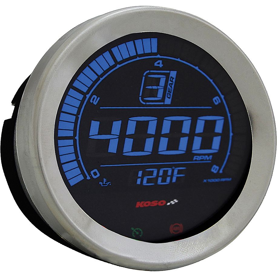 Hd 02 Series Gauge Kit Silver Bezel Oil Temp