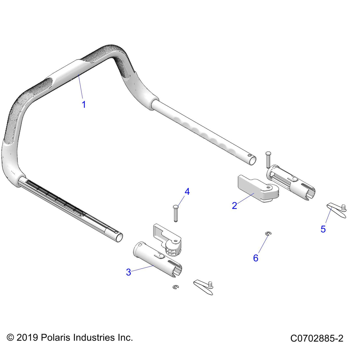 Polaris RZR U-Bar Assembly, Genuine OEM Part 2637184, Qty 1