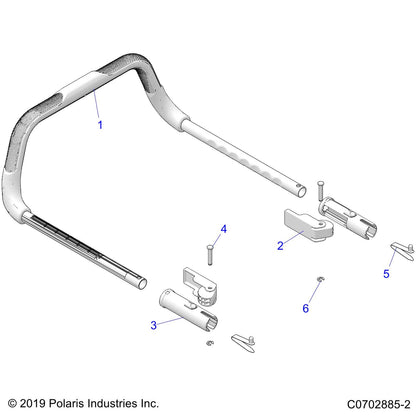 Polaris RZR U-Bar Assembly, Genuine OEM Part 2637184, Qty 1