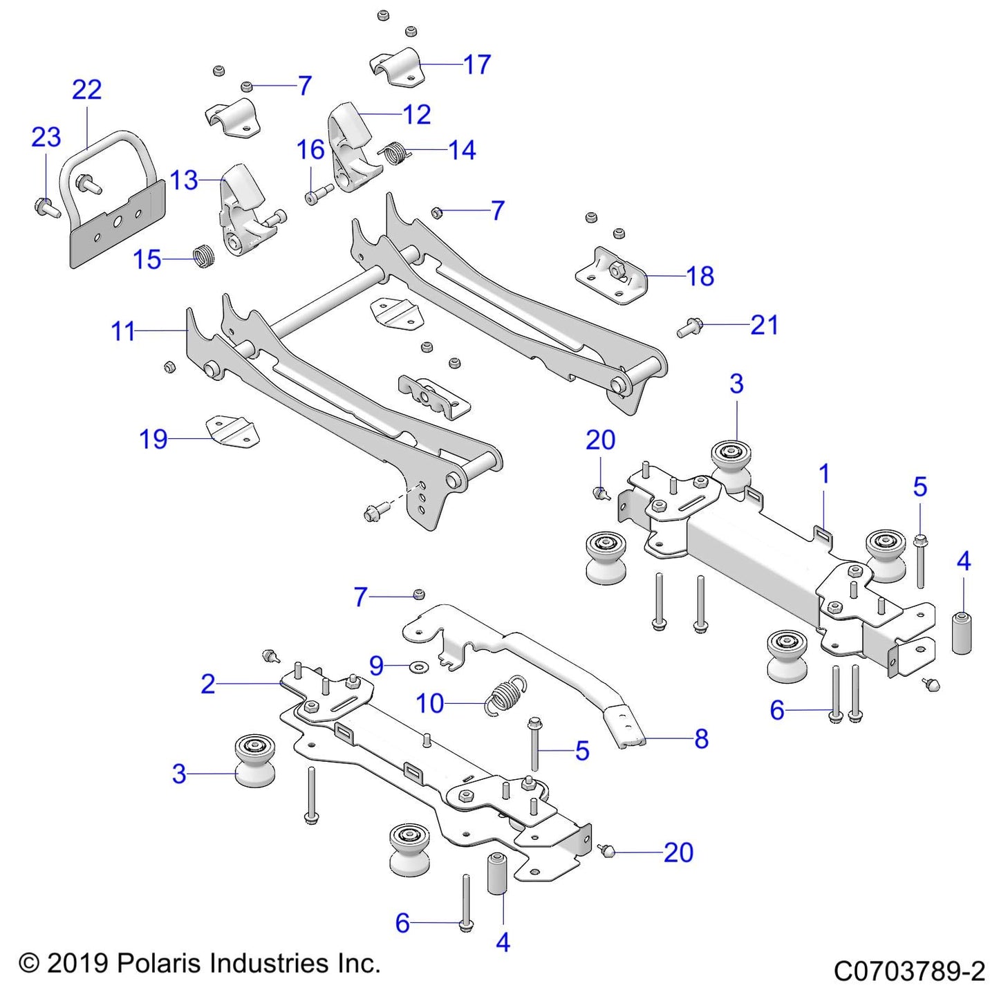 Polaris RZR ASM-FRAME,SEAT SLIDER,LH,BLK [INCL 3-10], Genuine OEM Part 2637064, Qty 1