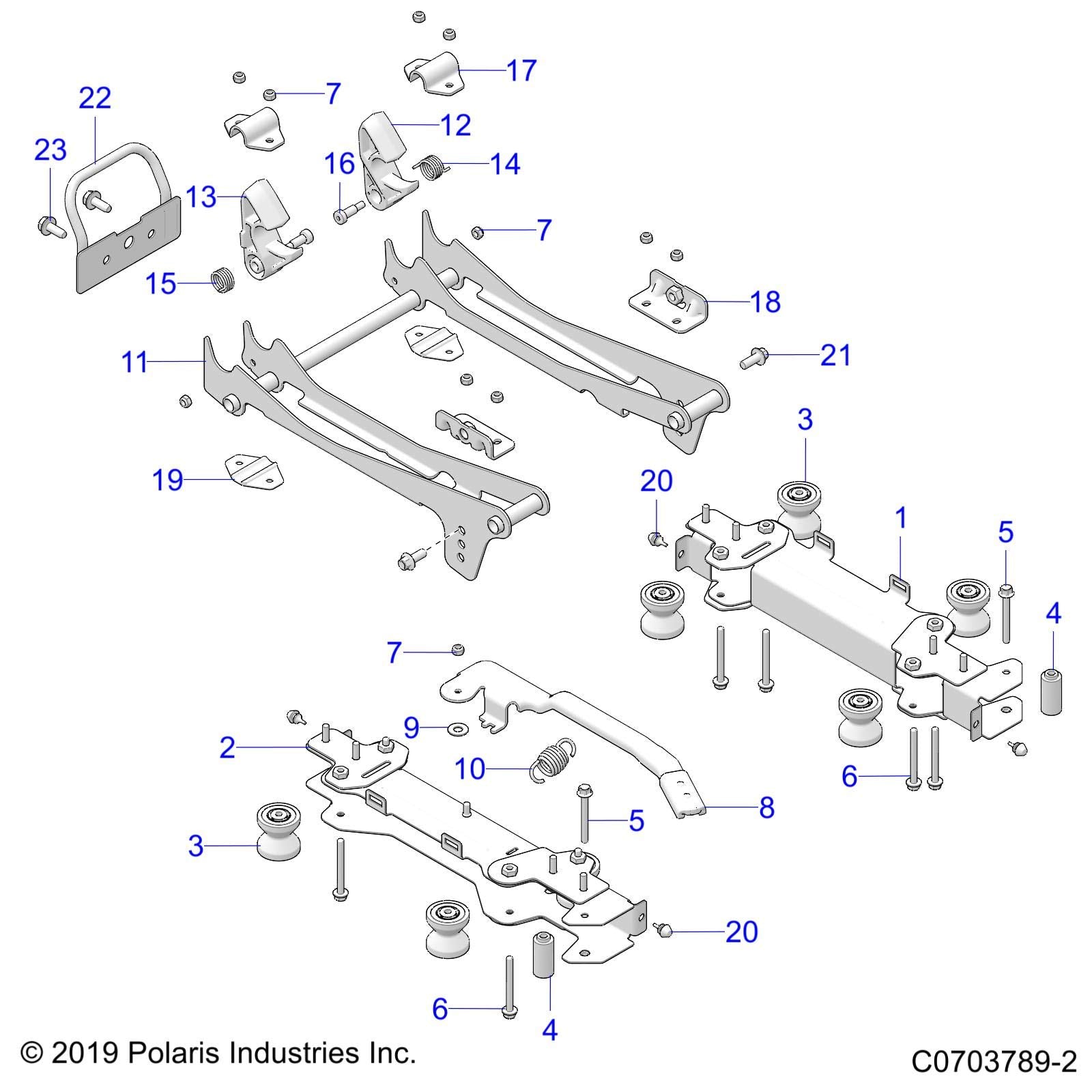 Polaris RZR ASM-FRAME,SEAT SLIDER,LH,BLK [INCL 3-10], Genuine OEM Part 2637064, Qty 1