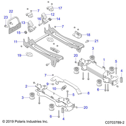 Polaris RZR ASM-FRAME,SEAT SLIDER,LH,BLK [INCL 3-10], Genuine OEM Part 2637064, Qty 1