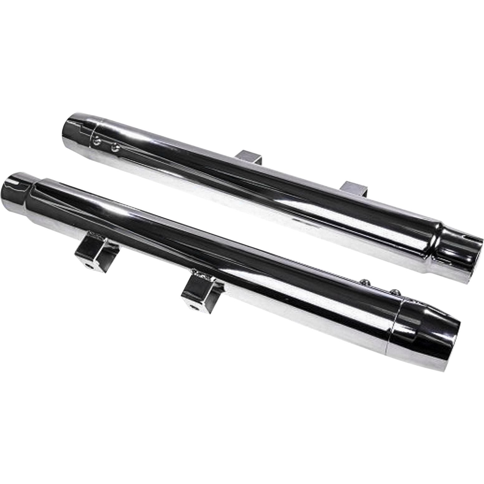 Hd Radium Mufflers Chrome W/Chrome End Caps