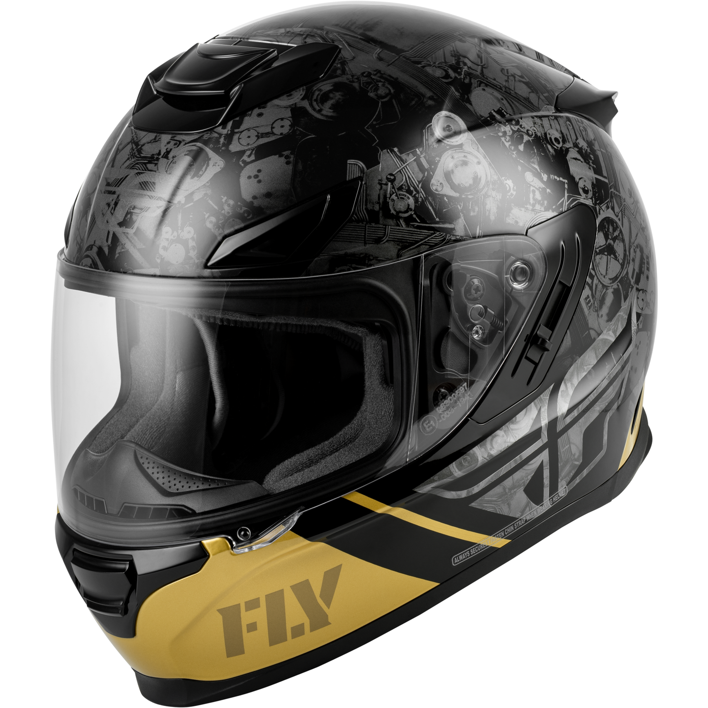 Sentinel Mech Helmet Black/Grey/Gold Md