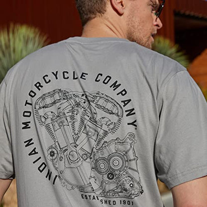 Indian Motorcycle Men's Circle Engine T-Shirt, Gray - 2833272