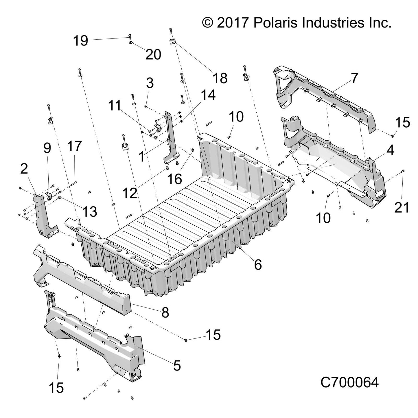Polaris Ranger Panel Trim, Right Hand, Sunset Red, Genuine OEM Part 5454107-520, Qty 1