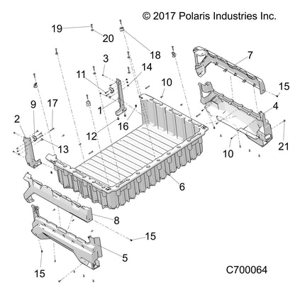 Polaris Ranger Panel Trim, Right Hand, Sunset Red, Genuine OEM Part 5454107-520, Qty 1