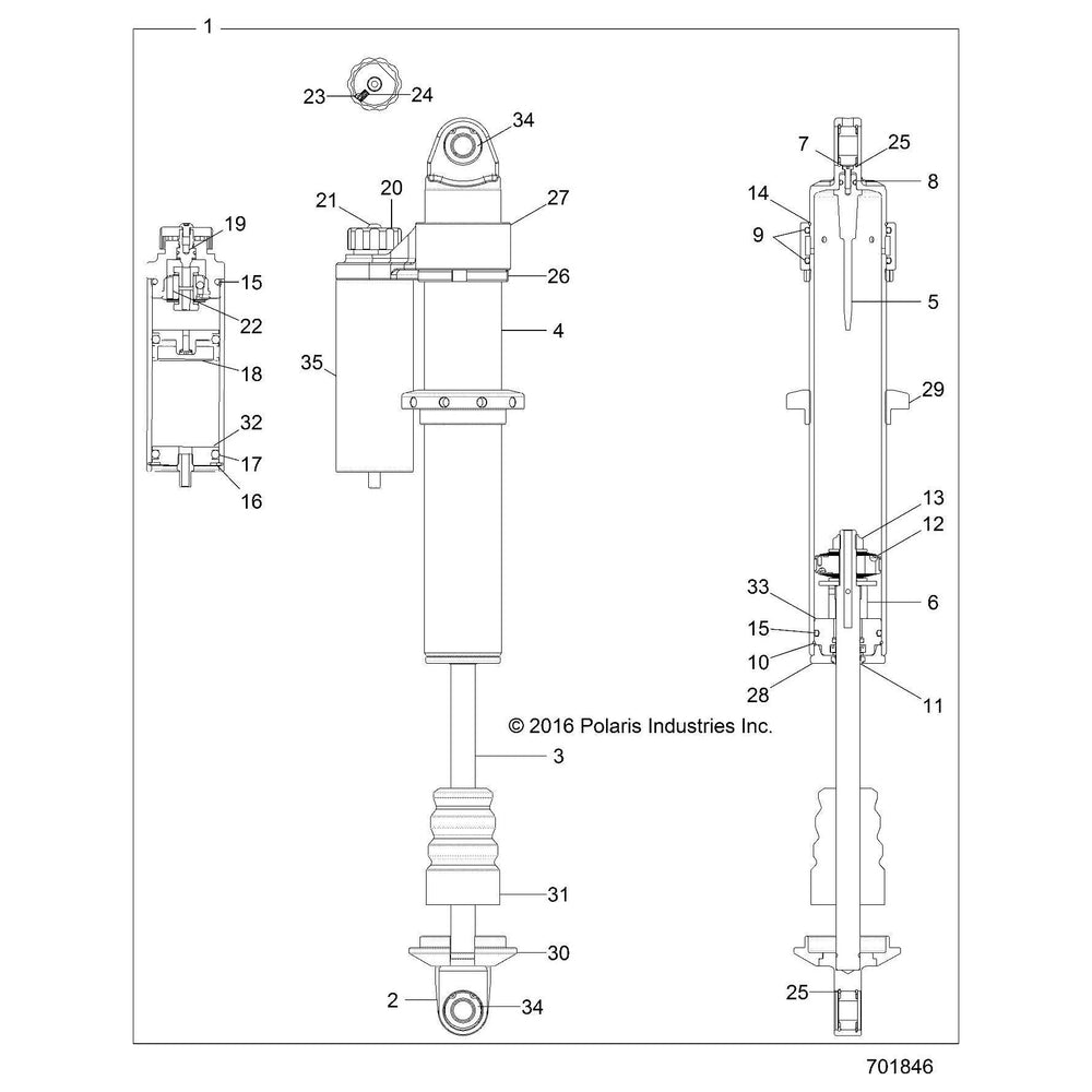 
                      
                        Polaris RZR 2 Reservoir Piggyback Shock, Rear, Right, Genuine OEM Part 7044648, Qty 1
                      
                    