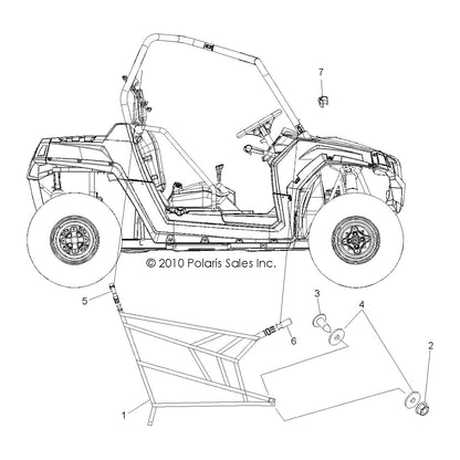 Polaris RZR Side Net, Genuine OEM Part 2685113, Qty 1