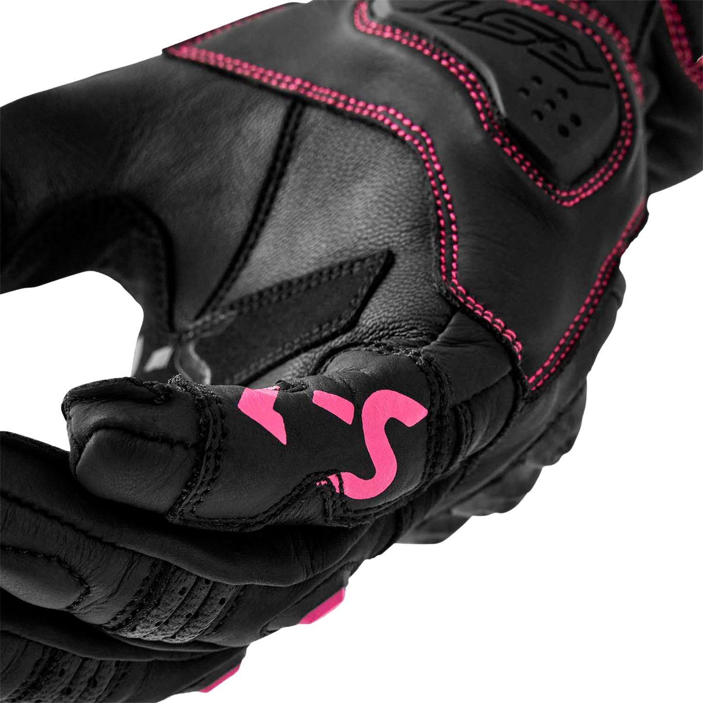 Womens S1 Glove Black/Pink Leather Md