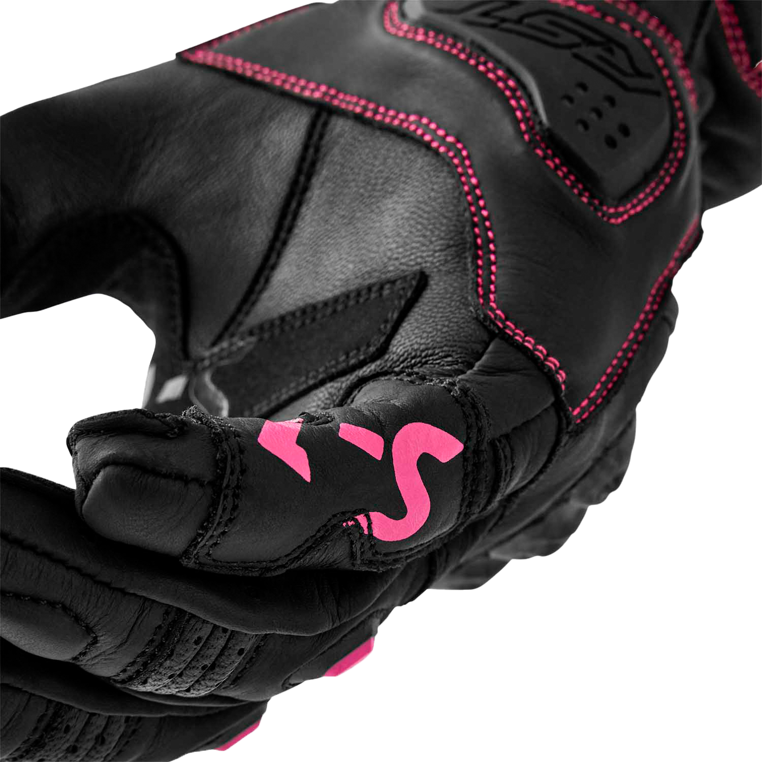 Womens S1 Glove Black/Pink Leather Md