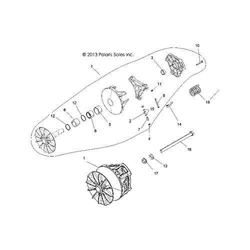 Polaris Ranger Basic Drive Clutch Bearing Assembly, Genuine OEM Part 1323193, Qty 1