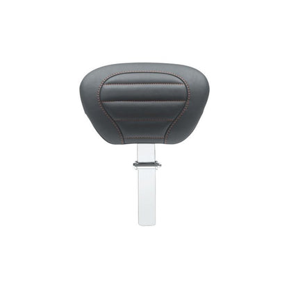 Mustang 08-21 HD Electra Glide,Rd Glide,Rd King,Str Glide Driver Backrest - Black w/ Red Stitching