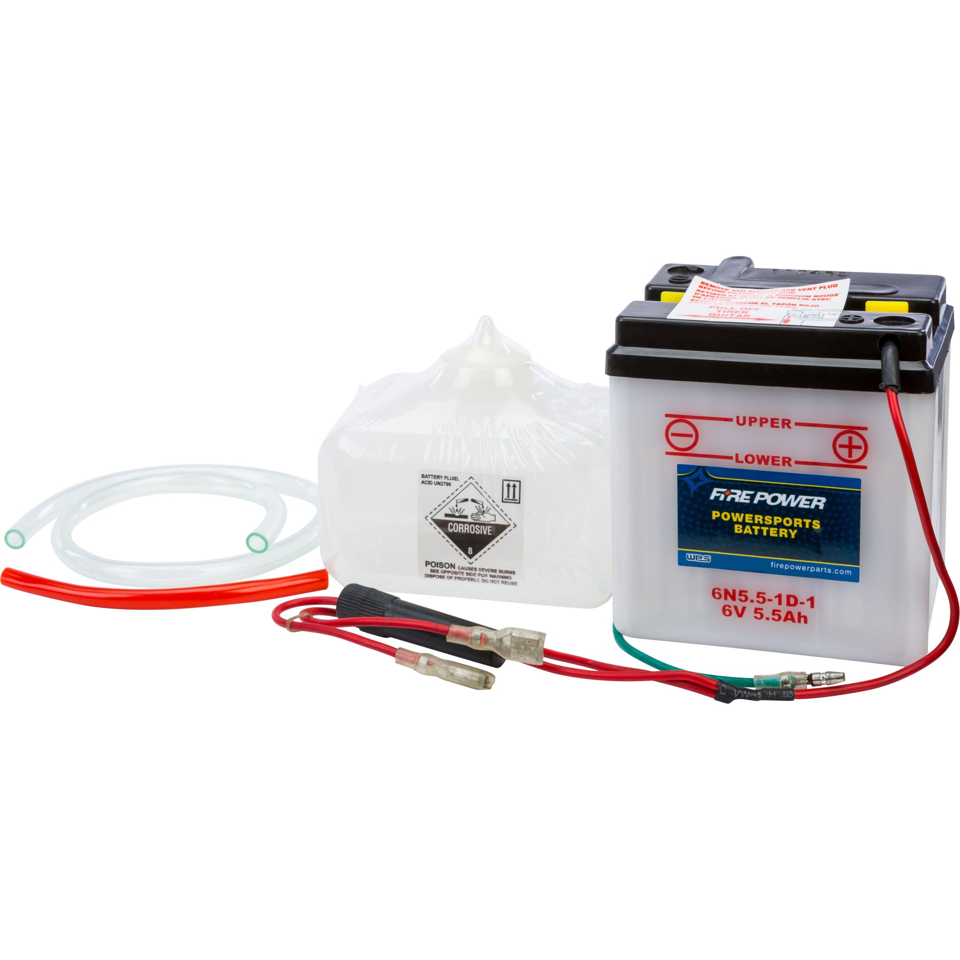 Fire Power Battery W/Acid 6n5.5 1d 1 6v