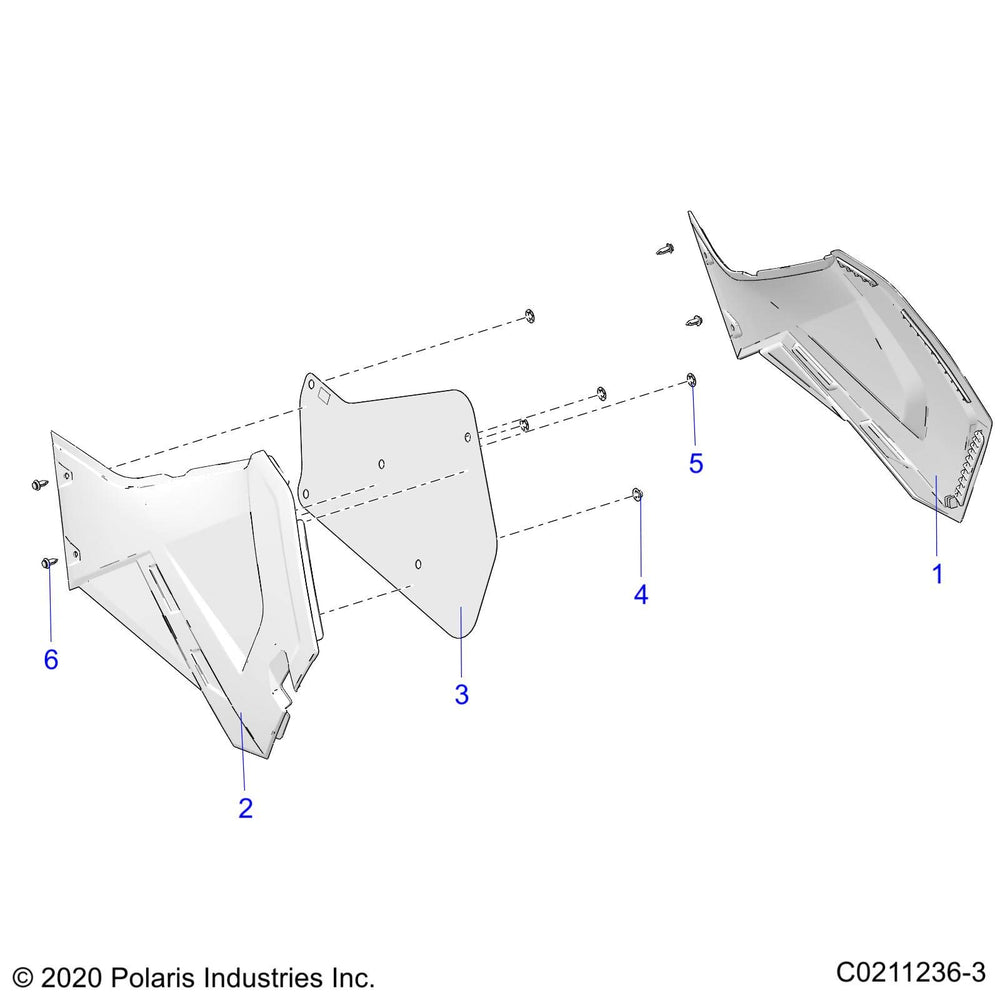 
                      
                        Polaris ATV Side Panel, Left, Genuine OEM Part 5450521-498, Qty 1
                      
                    