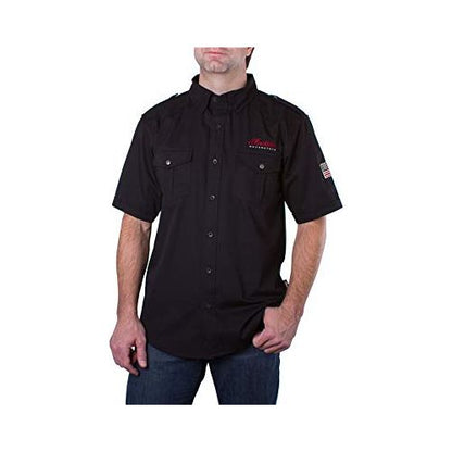 Indian Motorcycle Men's Short-Sleeve Casual Shirt, Black - 2863698
