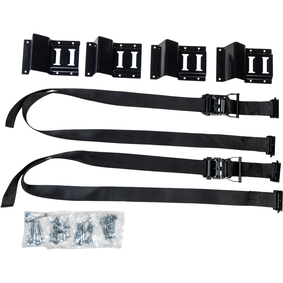 Wheel Chock And Strap Kit Black 2pcs
