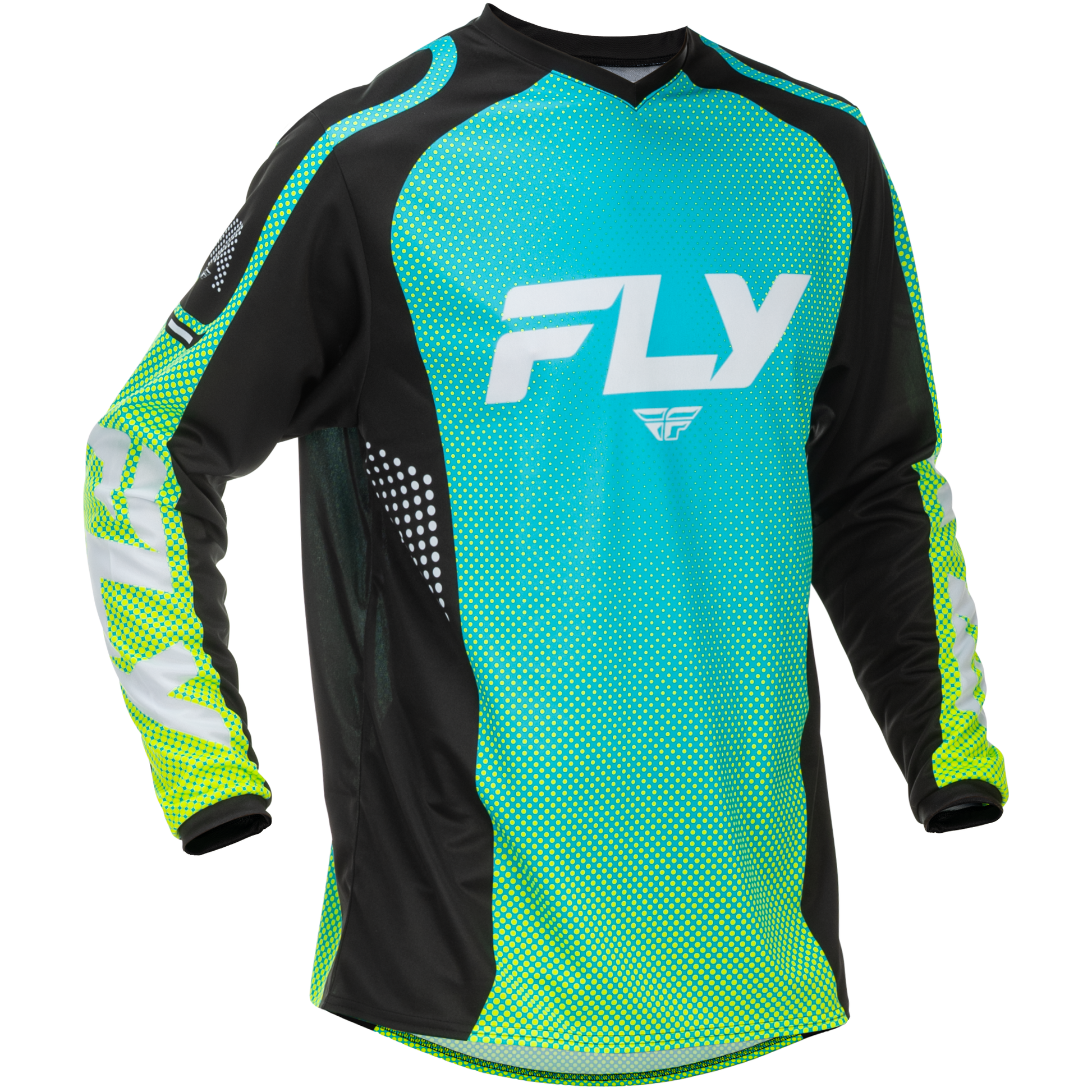 F 16 Jersey Aqua/Black/White Md
