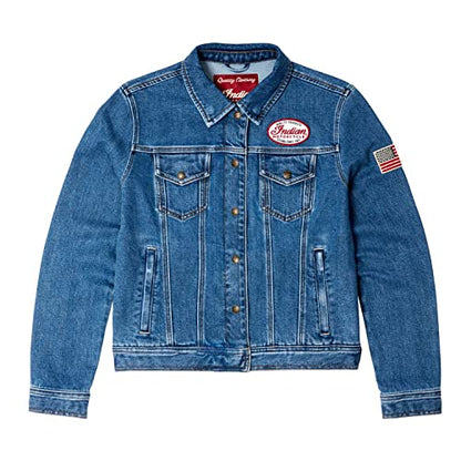 Indian Motorcycle Women's Denim Jacket, Blue - S - 286284502
