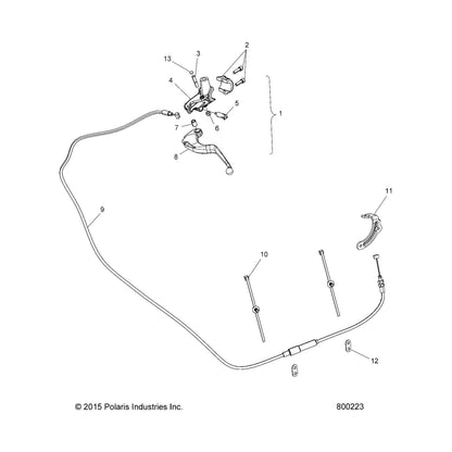 Indian Motorcycle Clutch Cable, M8, 17 mm, Adjusting, Genuine OEM Part 7082318, Qty 1