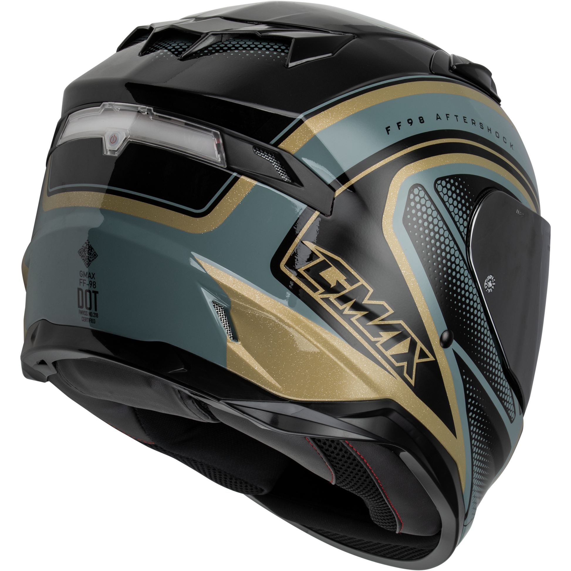 Ff 98 Aftershock Helmet Grey/Metallic Gold Md