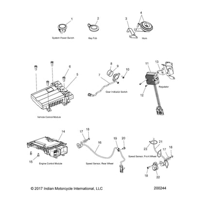 Indian Motorcycle Unprogrammed VCM Assembly, 6X Indian, Genuine OEM Part 2414503, Qty 1
