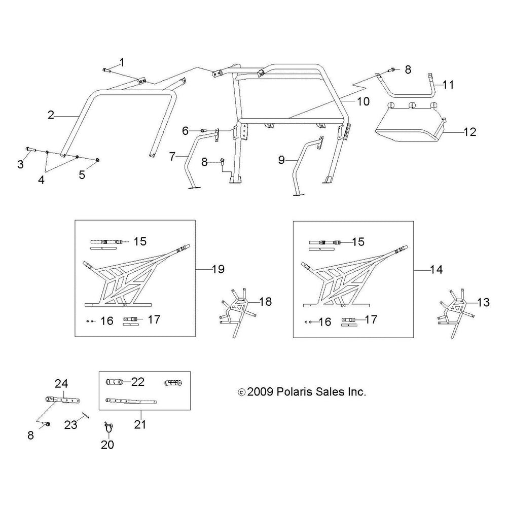 
                      
                        Polaris RZR Cab Weld, Frame, Back, RZR 170, Medium Gloss Black, Genuine OEM Part 0454875-067, Qty 1
                      
                    